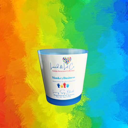 Monkey Business Autism Awareness Scented Candle